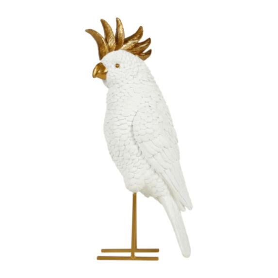 Décoration à poser Perroquet 11,5 x 29 cm résine blanc - OSTARIA