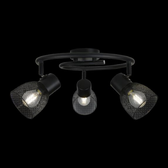 Spot triple Phenix métal noir Ø30,5xH,18cm - OSTARIA