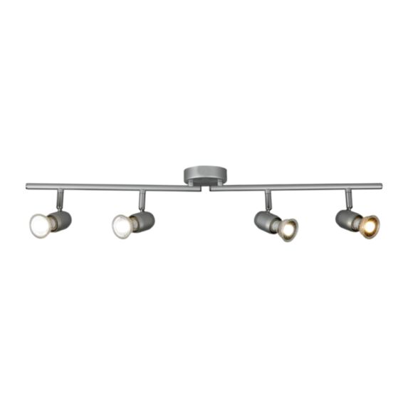 Spot quadruple Galac métal argenté 74x13cm - OSTARIA