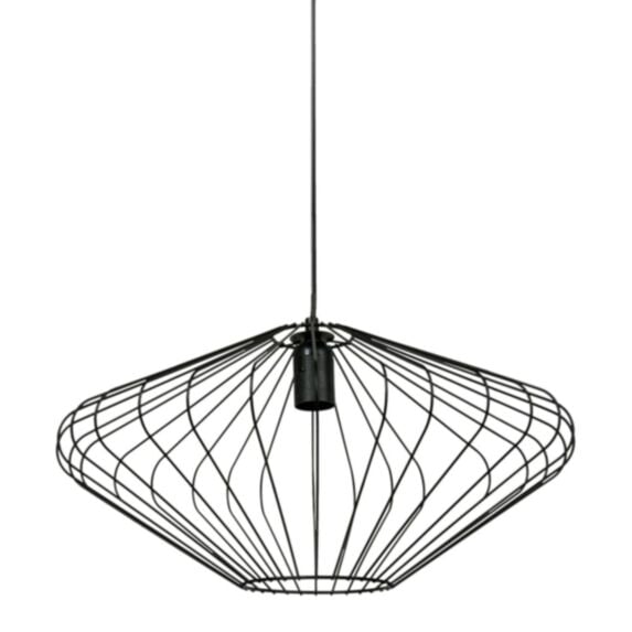 Suspension ajourée en métal Rosa Ø45 x H25,5 cm noir