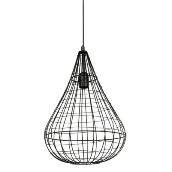 Suspension ajourée en métal Asyn Ø30 x H47 cm noir