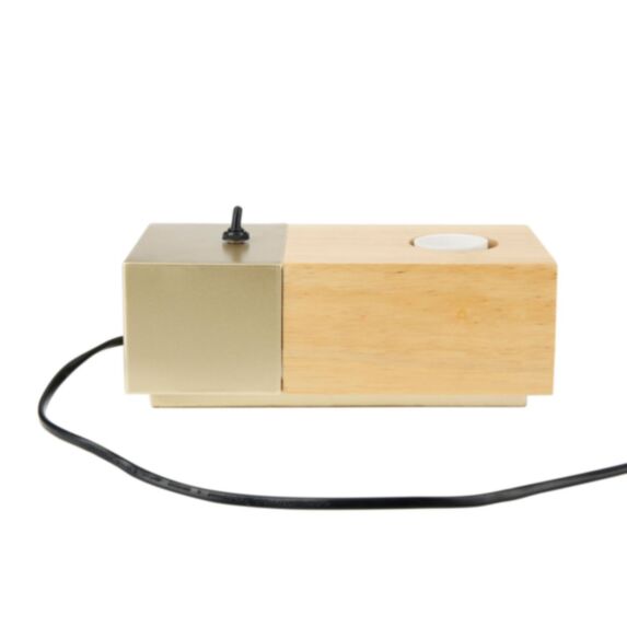 Lampe en bois/métal Cyrus 20,5 x 10 x 7,5 cm naturel/doré - OSTARIA