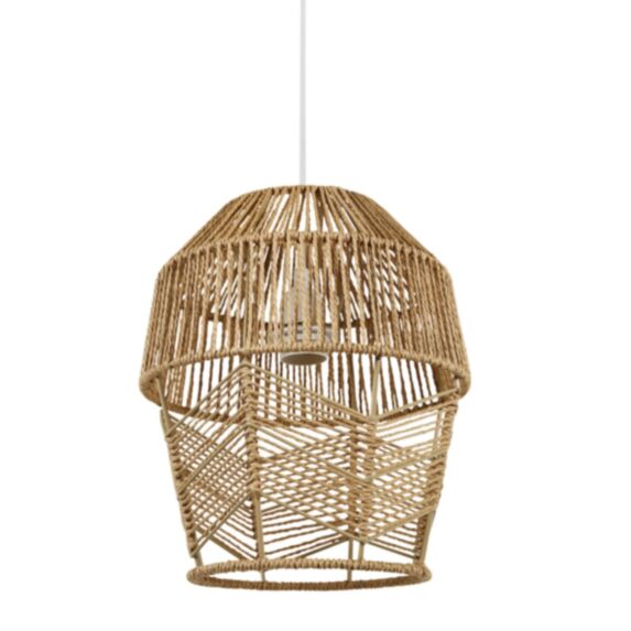 Suspension Ajay Ø25 cm E27 cordage papier effet naturel - OSTARIA