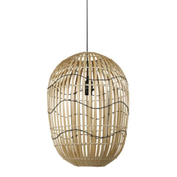 Suspension Soie Ø38 cm E27 bambou naturel - OSTARIA 