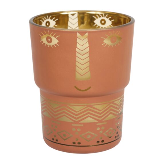 Bougie pot verre Bonhomme Ø9xH,12cm 3 assortis - OSTARIA