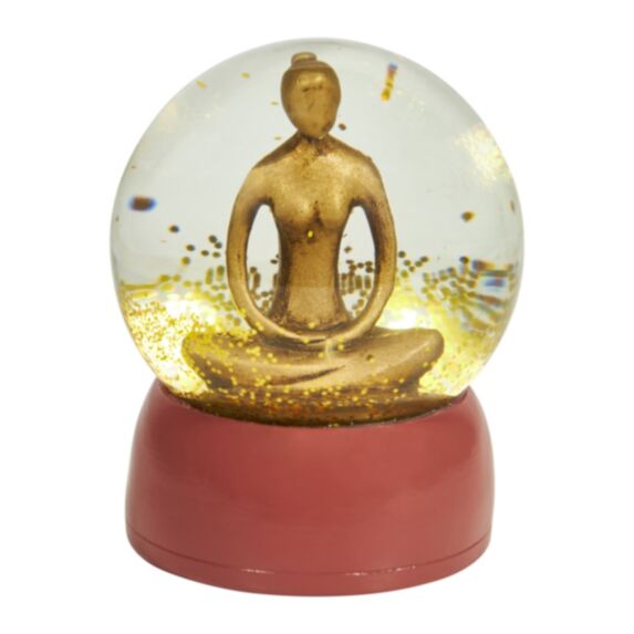 Boule à neige Zen Ø10 x H12,5 cm verre terracotta - OSTARIA
