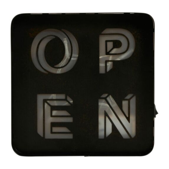 Décoration à poser LED Open métal 20 x 20 cm noir - OSTARIA