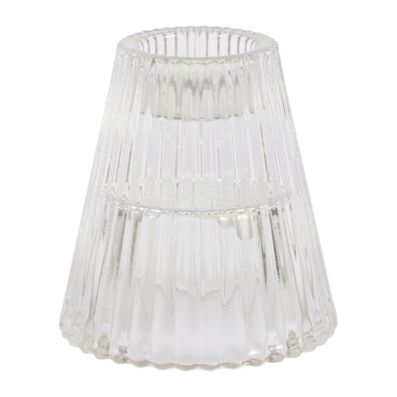 Bougeoir cône verre gris Ø5,5cm - OSTARIA