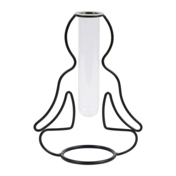 Soliflore en verre et métal Yoga 15 x 14 x 20 cm - OSTARIA