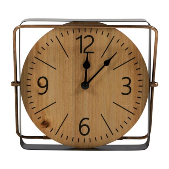 Horloge à poser Galway 22 cm bois/métal - OSTARIA