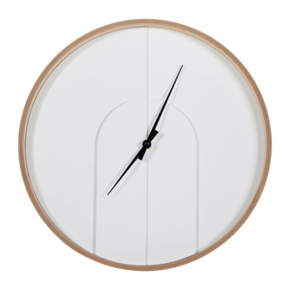 Horloge Relief Bois Durban Blanc/Marron/Noir Ø40cm