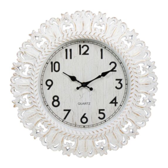 Horloge Molly antique Ø40 cm plastique blanc - OSTARIA