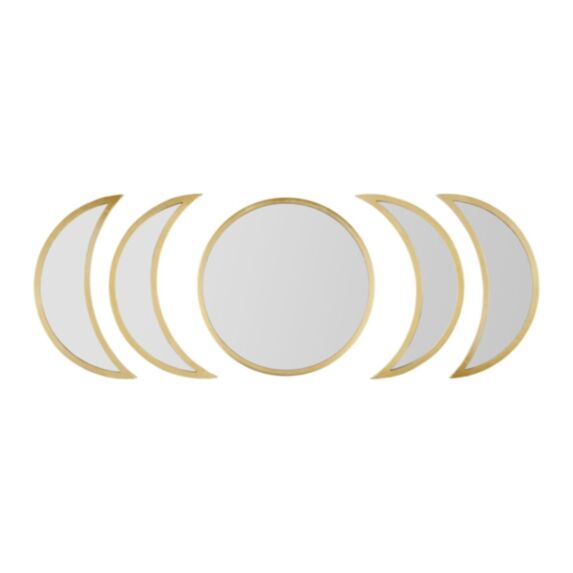 Set de 5 miroirs Eclipse 82 x 27 cm métal doré - OSTARIA