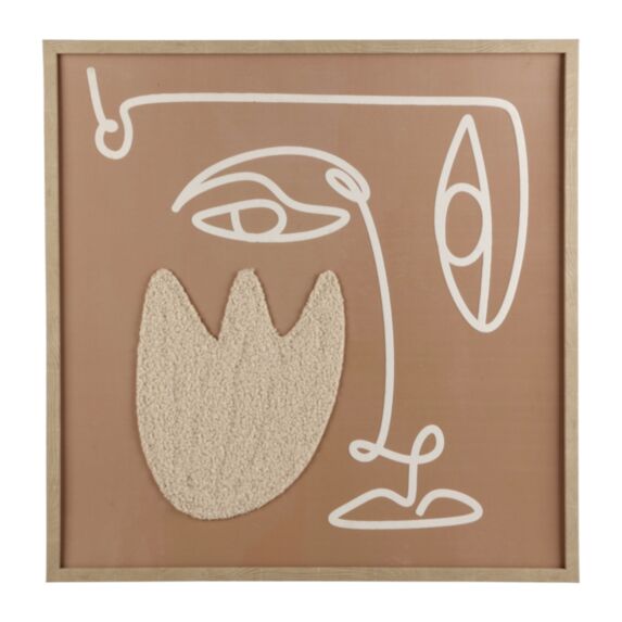 Toile encadrée Visage abstrait terracotta 60x60cm - OSTARIA