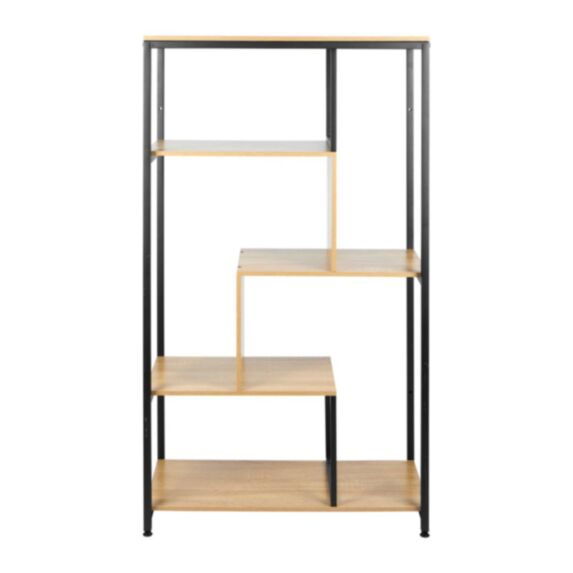 Etagère asymétrique 4 niveaux 75 x 35 x 130 cm bois/métal - OSTARIA