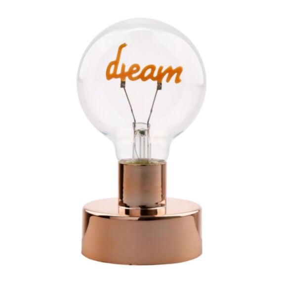 Décoration lumineuse Dream dorée à piles Ø8 x H15 cm - OSTARIA