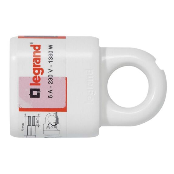 Fiche plate femelle sans terre plastique avec anneau extraction - LEGRAND