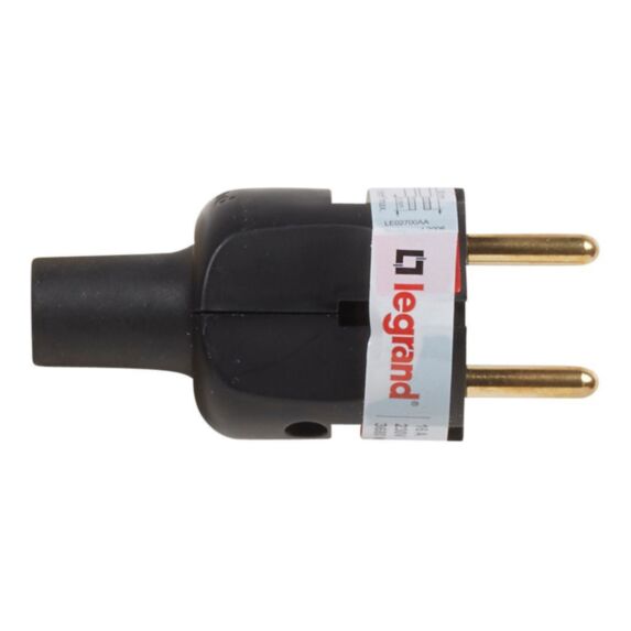 Fiche caoutchouc 2P 16A noir - LEGRAND
