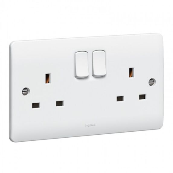 Prise murale double Synergy avec interrupteur de sécurité  -LEGRAND
