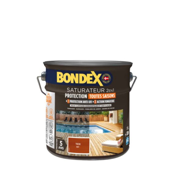 Saturateur anti-UV et grisaillement 2,5 L teck - BONDEX