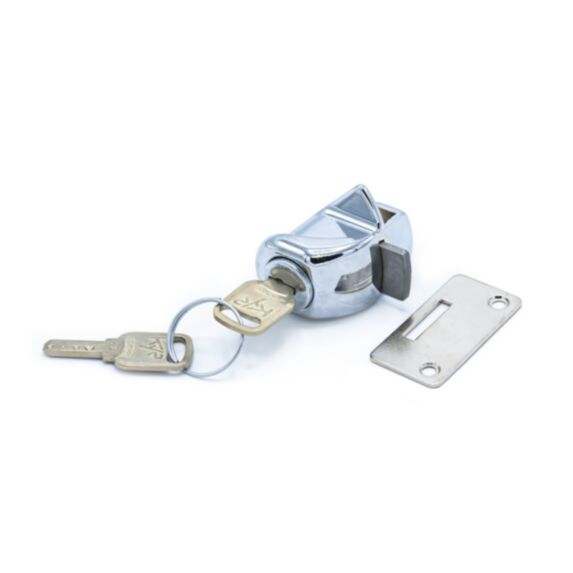 Serrure pour porte en verre ep6 30x22 acier chromé