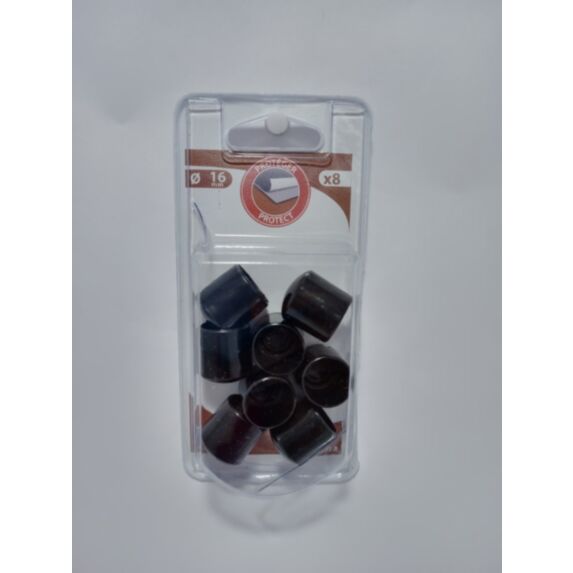 Embout rond enveloppant plastique 16mm noir x8 - CIME