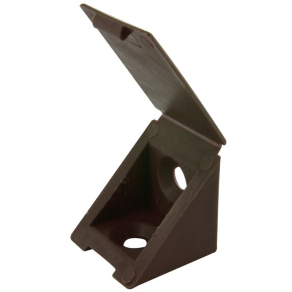 Taquet équerre simple 23x23x23mm plastique brun