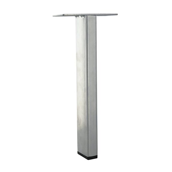 Pied de lit carré fixe métal époxy gris alu 40 x 20 mm H240 mm - CIME
