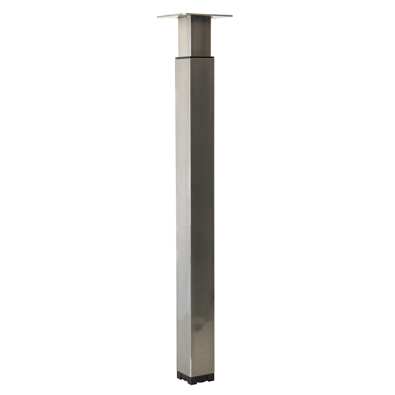 Pied de meuble réglable nickelé brossé 60 x 60 x H700/1100 mm - CIME