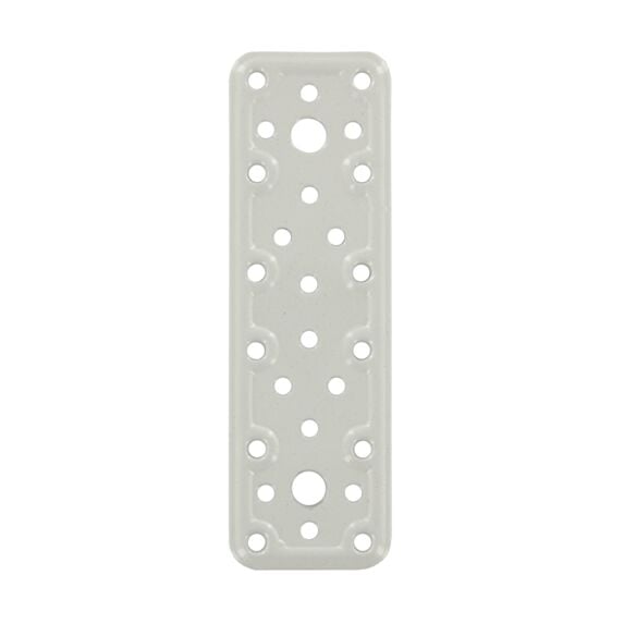Patte rectangle multitrous 160x50mm acier blanc