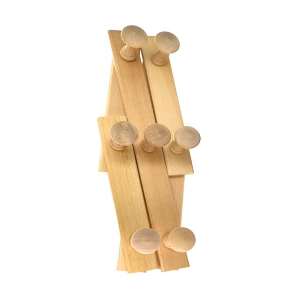 Patère extensible 7 têtes hêtre brut - CIME