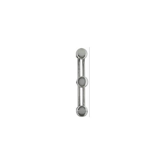 Patère 3 têtes Ø65mm - acier chromé - CIME