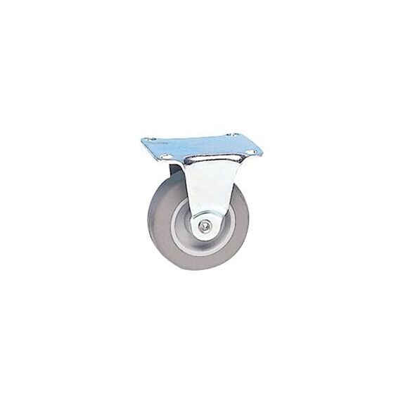 Roulette fonctionnelle fixe à platine caoutchouc gris non tâchant Ø32mm charge 12kg - CIME