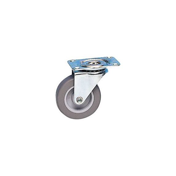Roulette pivotante à platine caoutchouc gris non tâchant Ø50mm charge 20kg - CIME