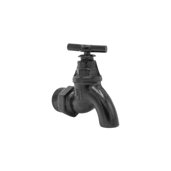 Robinet décoratif MyTube fonte noir brillant 8,4x9,4cm