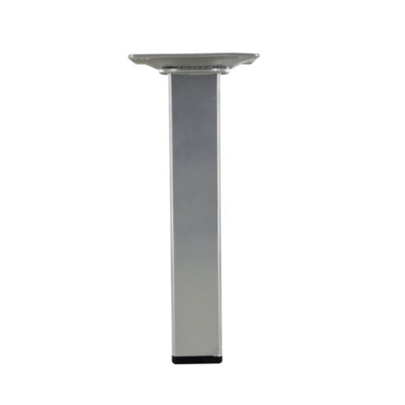 Pied carré acier gris alu, H.150mm 25x25mm - CIME