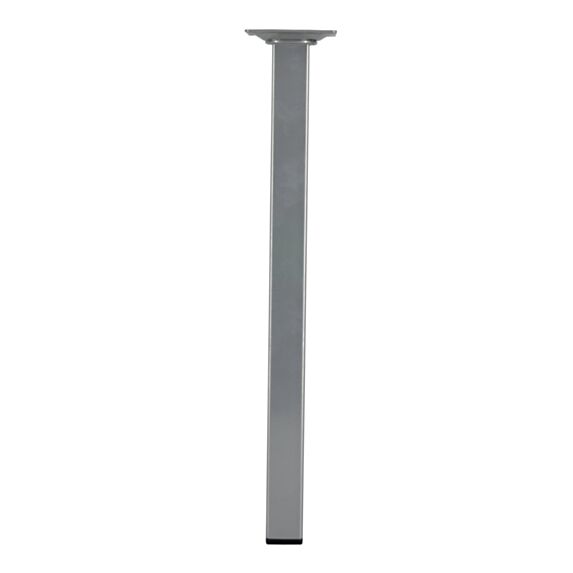 Pied carré acier gris alu, H.350mm 25x25mm - CIME