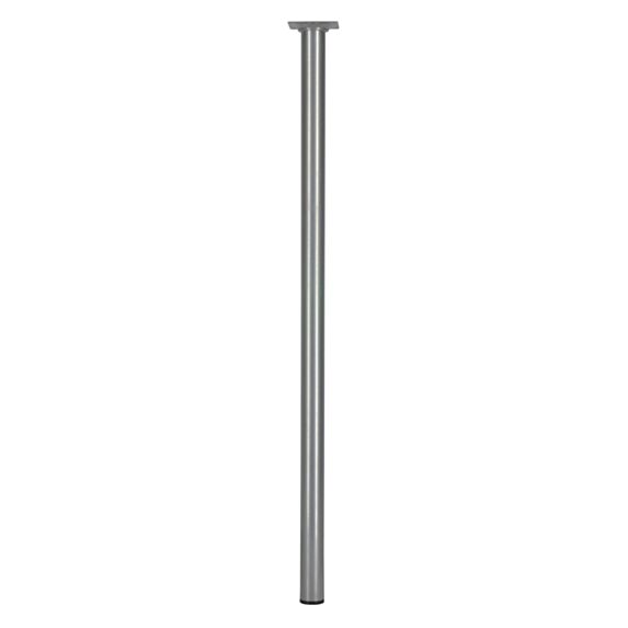 Pied rond. Platine 60 x 60 mm Ø30 mm Acier gris aluminium H700 mm - CIME