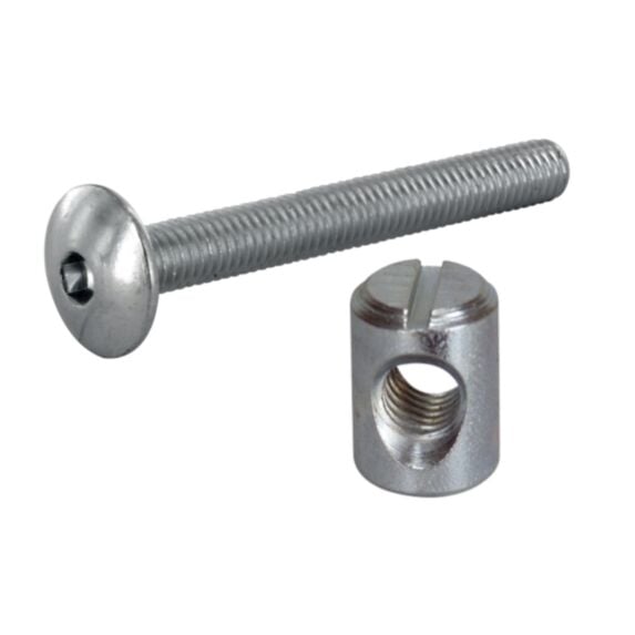 Vis tête fraisée 6x50+plot 10x14mm acier zingué x4