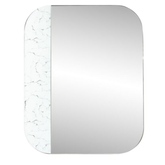 Miroir rond Marbré 40 x 50 cm verre blanc - CEANOTHE
