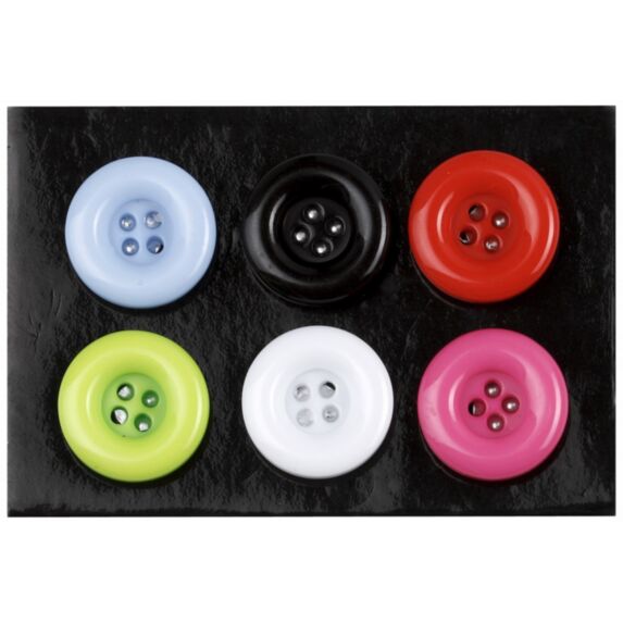 Lot de 6 plots magnétiques colorés en forme de bouton
