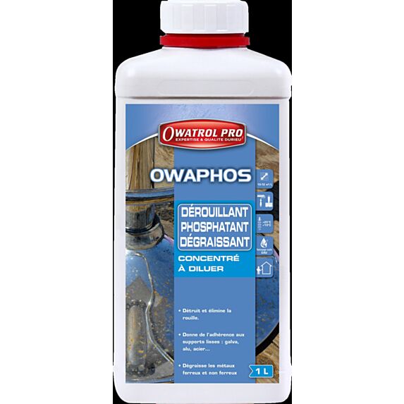 Dérochant phosphatant dérouillant pour métaux 1L  - RUSTOL OWATROL