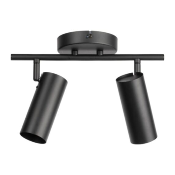 Plafonnier double Verso 39 x 18 cm GU10 7W métal noir - MATHIAS