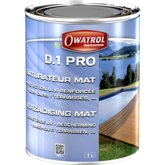 Saturateur pour bois tropicaux D1 Pro incolore 1 L - OWATROL