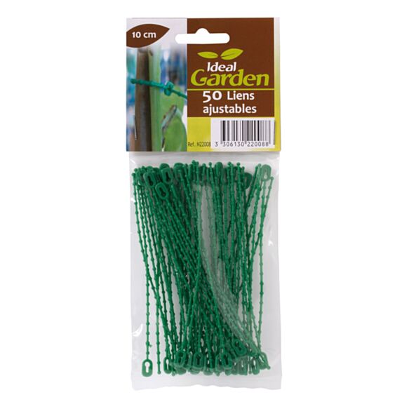 50 liens ajustables 10 cm - IDEAL GARDEN