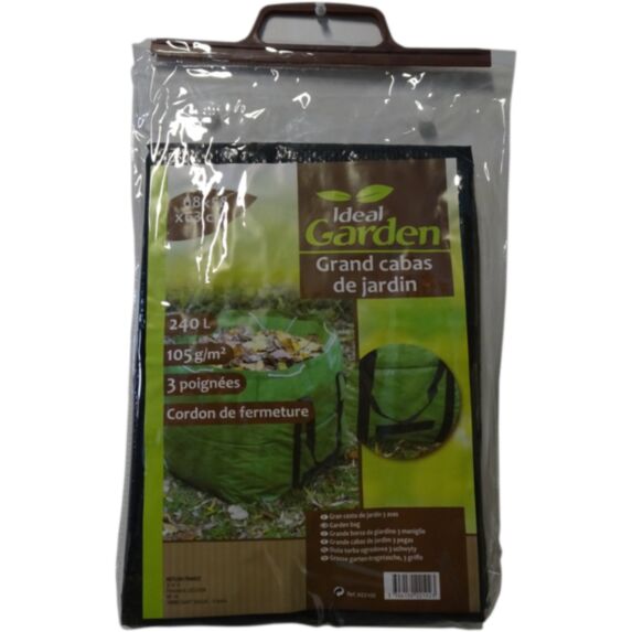 Grand cabas de jardin 3 poignées 240L 68 x 58 x 63 cm - IDEAL GARDEN