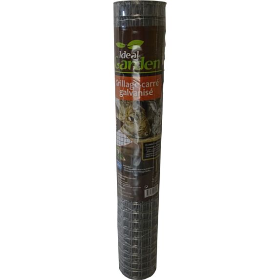 Grillage carré galvanisé 19 mm 0,5 x 3 m - IDEAL GARDEN