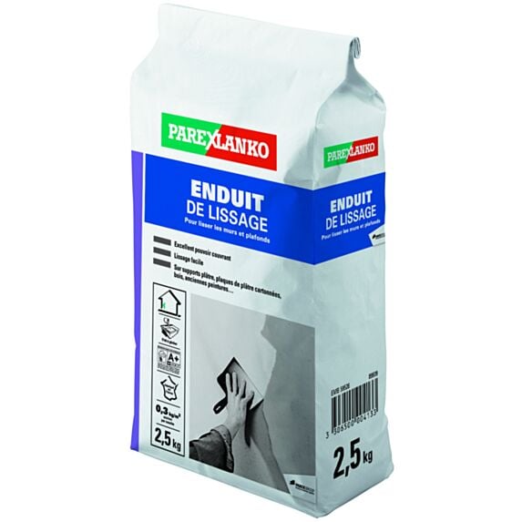 Enduit de lissage mural intérieur 2,5kg - PAREXLANKO