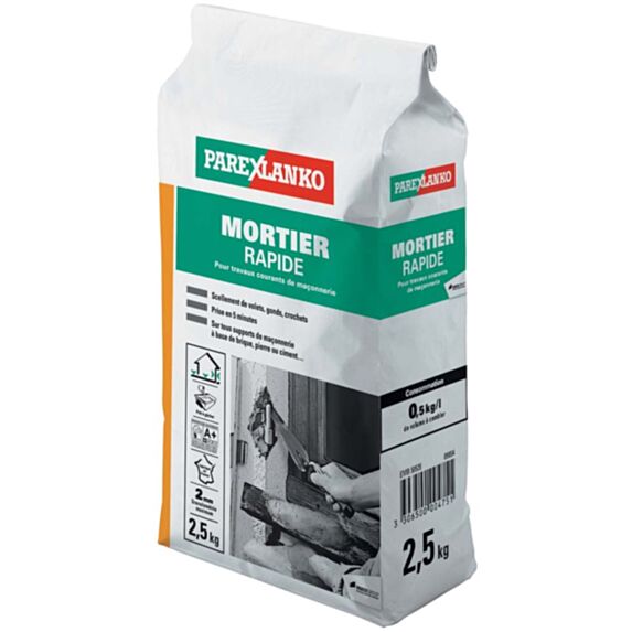Mortier rapide en sac 2,5 kg - PAREXLANKO
