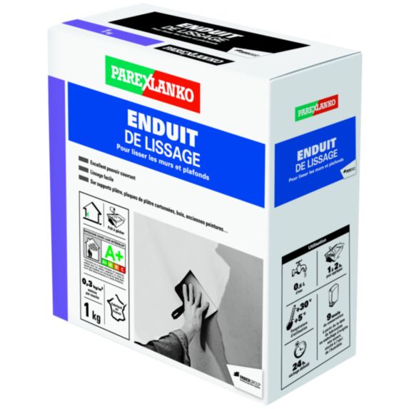 Enduit de lissage mural intérieur 1kg - PAREXLANKO
